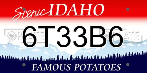 6T33B6 Idaho License Plate