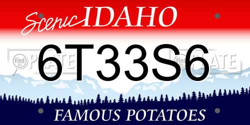 6T33S6 Idaho License Plate