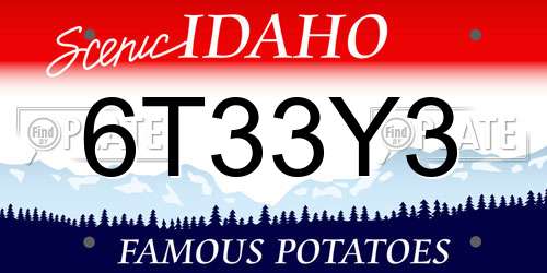6T33Y3 Idaho License Plate