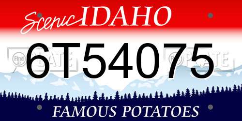 6T54075 Idaho License Plate