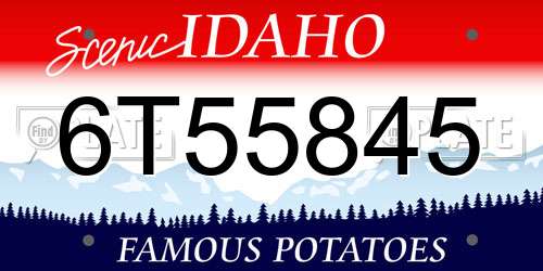 6T55845 Idaho License Plate