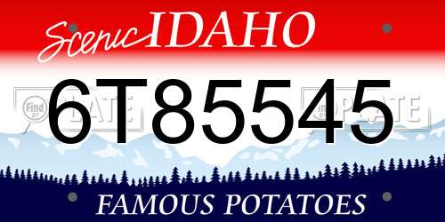 6T85545 Idaho License Plate