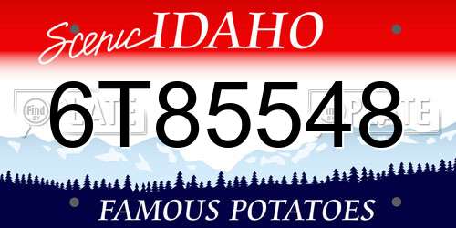 6T85548 Idaho License Plate