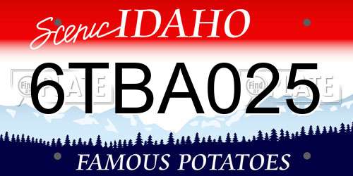 6TBA025 Idaho License Plate