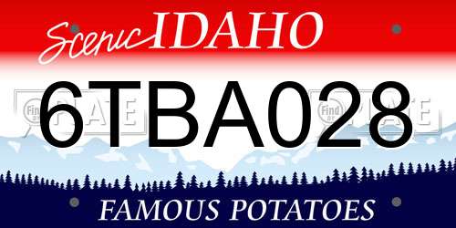 6TBA028 Idaho License Plate