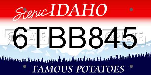 6TBB845 Idaho License Plate