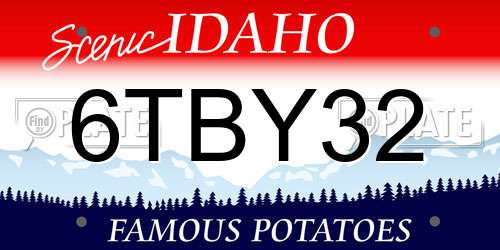 6TBY32 Idaho License Plate