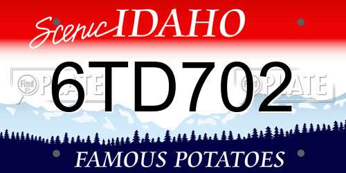 6TD702 Idaho License Plate