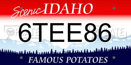 6TEE86 Idaho License Plate