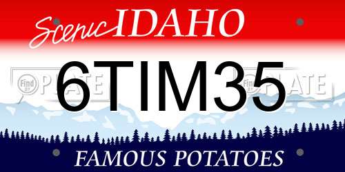 6TIM35 Idaho License Plate