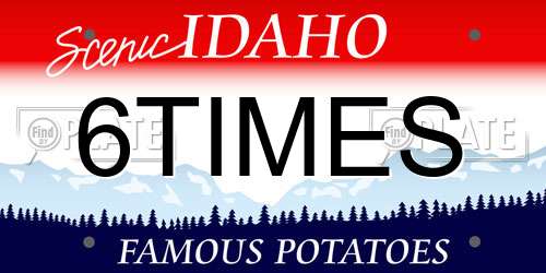 6TIMES Idaho License Plate