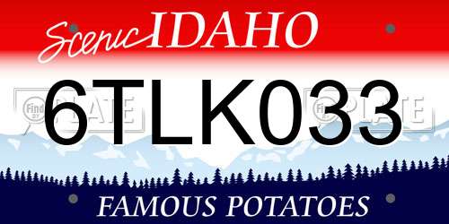 6TLK033 Idaho License Plate
