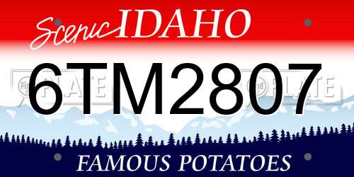 6TM2807 Idaho License Plate