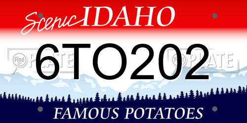 6TO202 Idaho License Plate