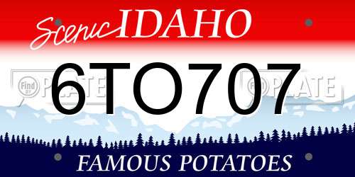 6TO707 Idaho License Plate