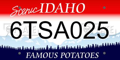 6TSA025 Idaho License Plate