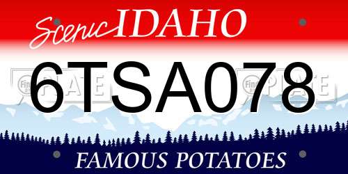 6TSA078 Idaho License Plate