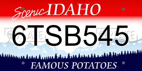 6TSB545 Idaho License Plate