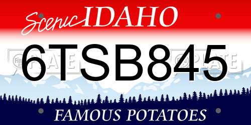 6TSB845 Idaho License Plate