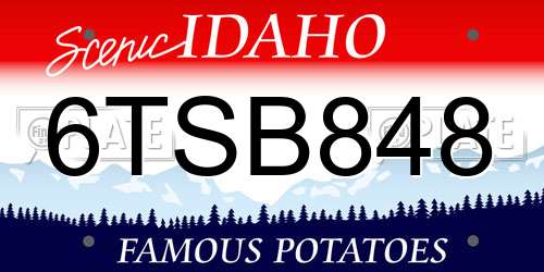 6TSB848 Idaho License Plate