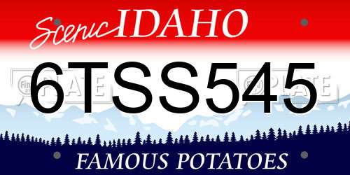6TSS545 Idaho License Plate