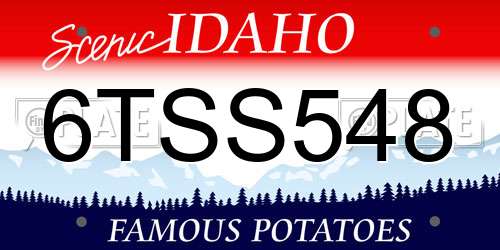 6TSS548 Idaho License Plate