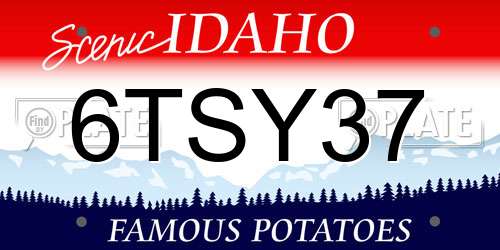 6TSY37 Idaho License Plate