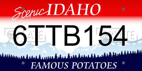 6TTB154 Idaho License Plate