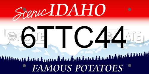 6TTC44 Idaho License Plate