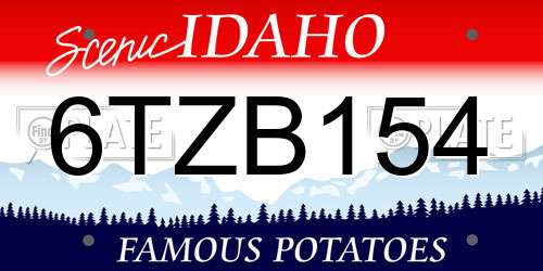 6TZB154 Idaho License Plate