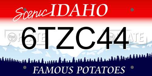 6TZC44 Idaho License Plate