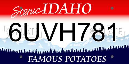 6UVH781 Idaho License Plate
