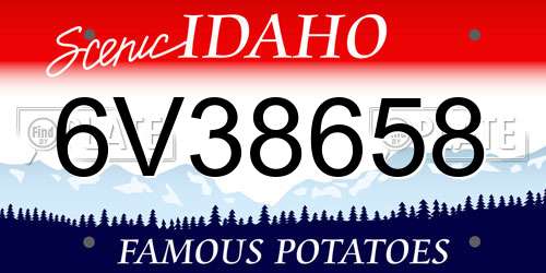 6V38658 Idaho License Plate
