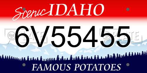 6V55455 Idaho License Plate