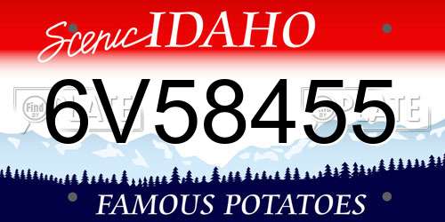 6V58455 Idaho License Plate