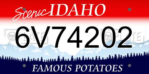 6V74202 Idaho License Plate