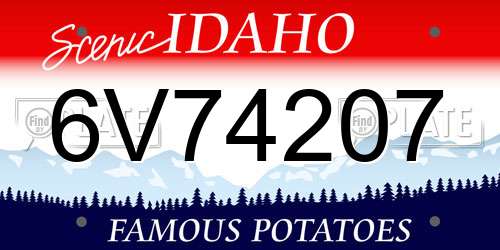 6V74207 Idaho License Plate