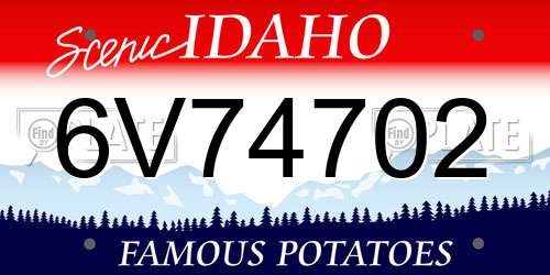 6V74702 Idaho License Plate
