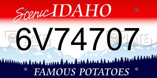 6V74707 Idaho License Plate