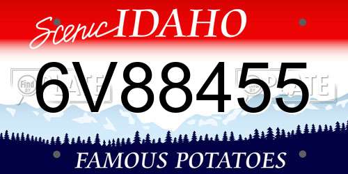 6V88455 Idaho License Plate