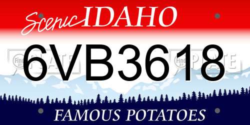 6VB3618 Idaho License Plate