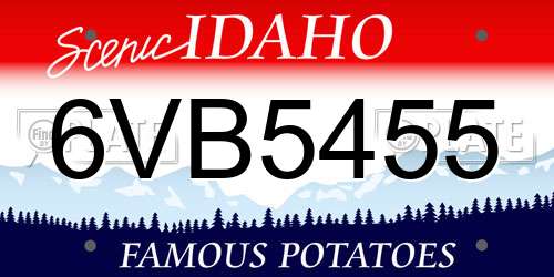 6VB5455 Idaho License Plate