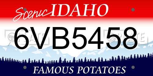6VB5458 Idaho License Plate