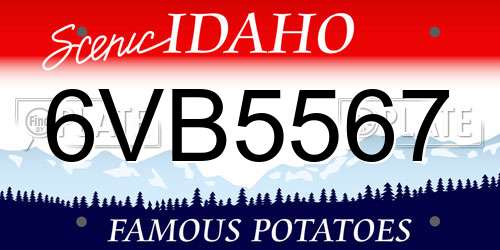 6VB5567 Idaho License Plate