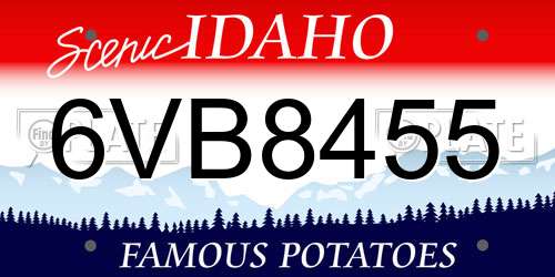 6VB8455 Idaho License Plate