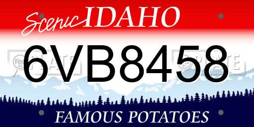 6VB8458 Idaho License Plate