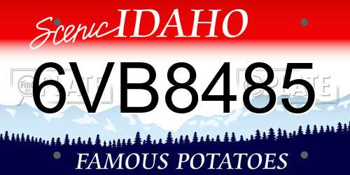 6VB8485 Idaho License Plate