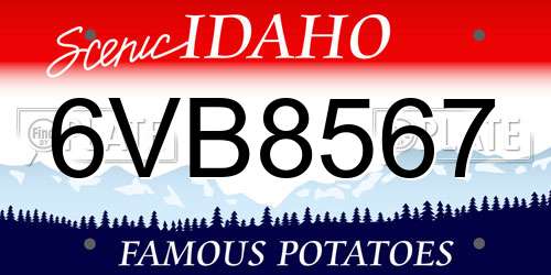 6VB8567 Idaho License Plate