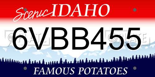 6VBB455 Idaho License Plate