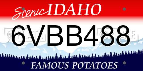 6VBB488 Idaho License Plate